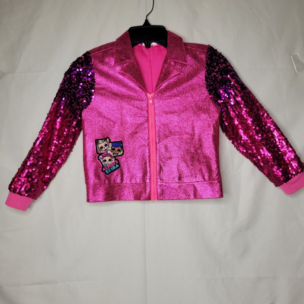 LOL Surprise Girls Pink Sequin Jacket Size 7 8